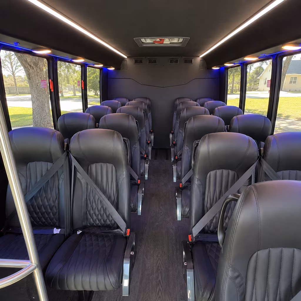 hawthorne 25 passenger minibus inside