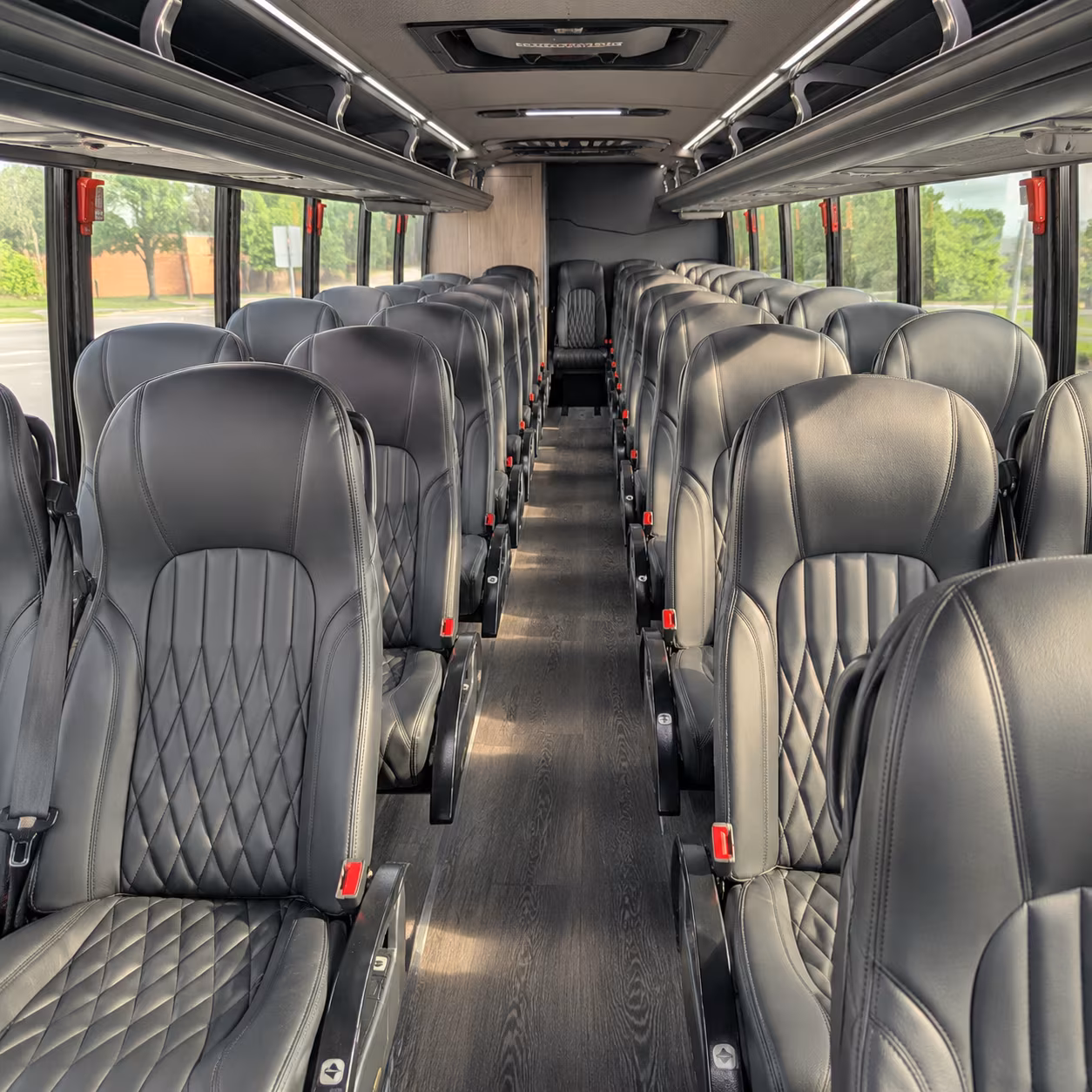hawthorne 35 passenger minibus inside