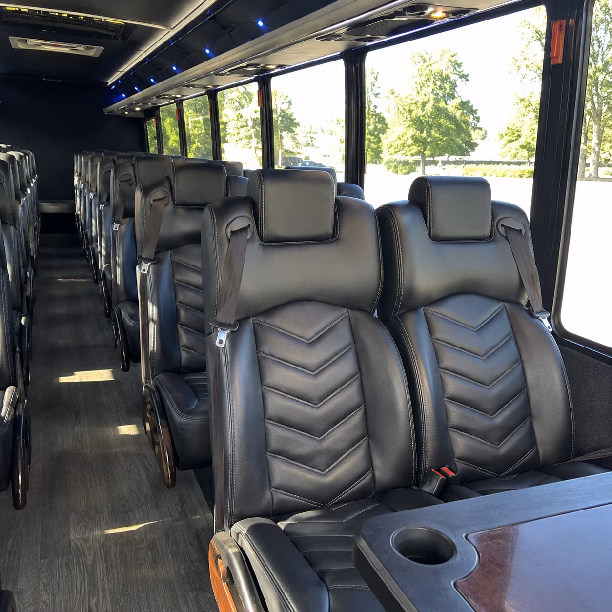 hawthorne 35 passenger minibus interior