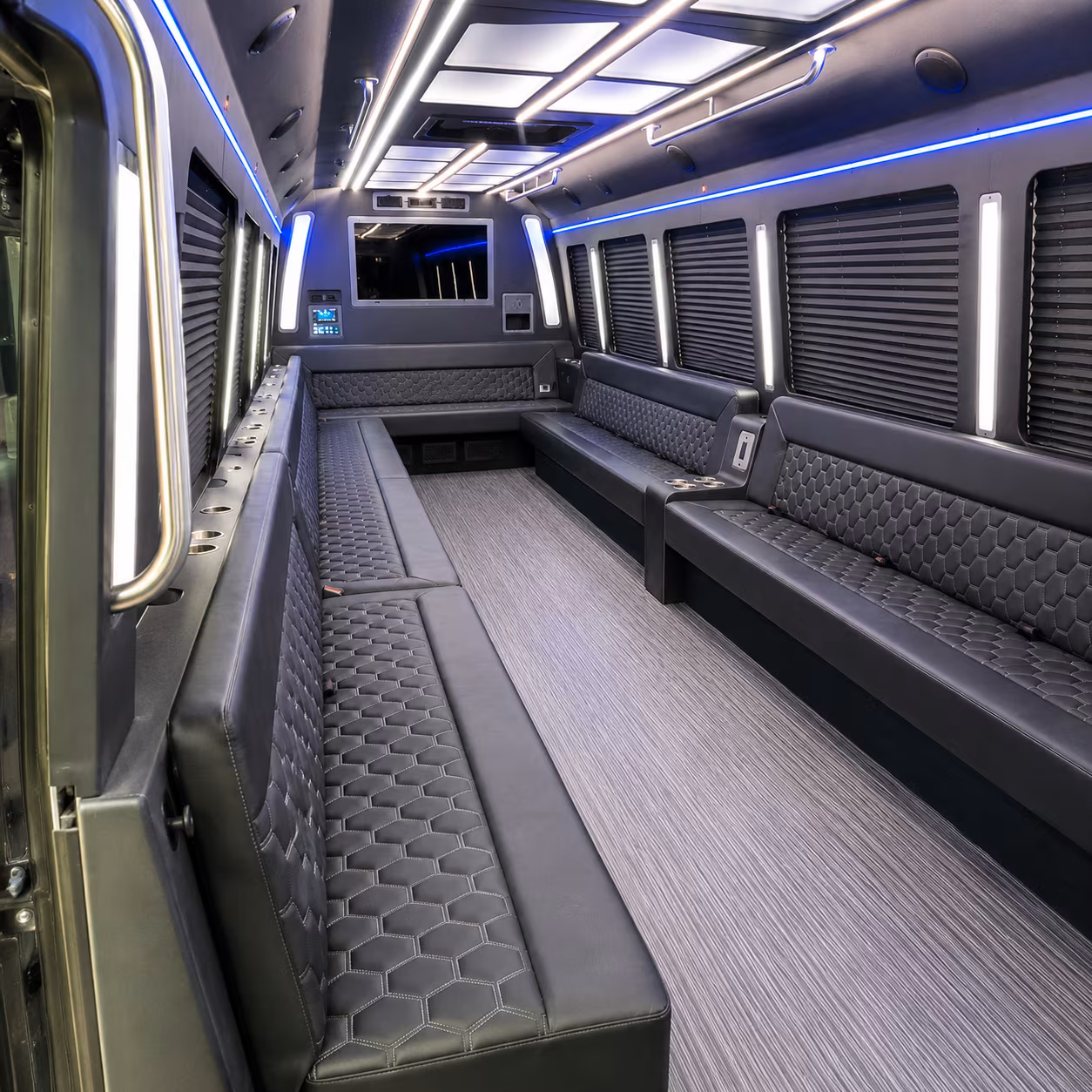 hawthorne 40 passenger party bus interior