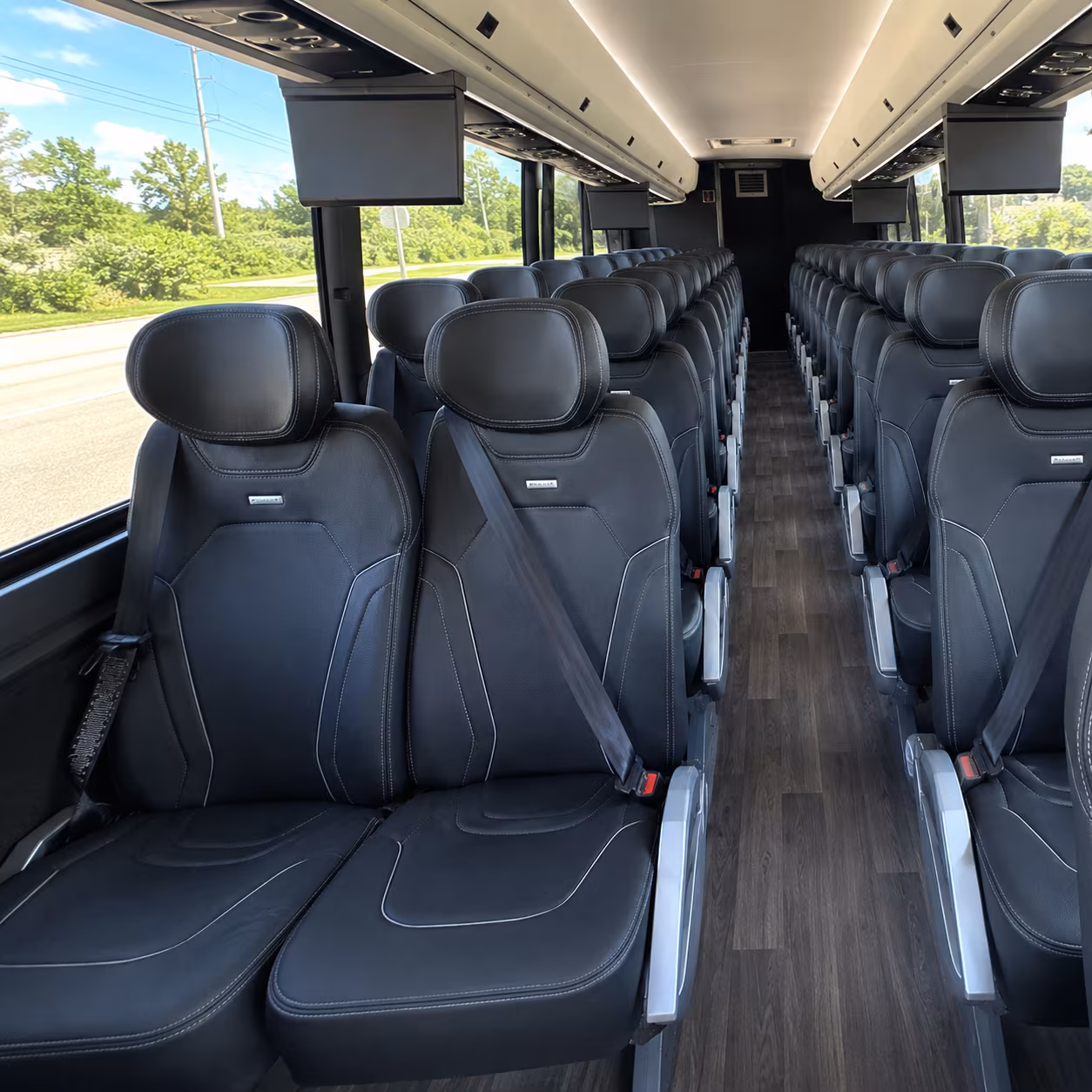 hawthorne 47 passenger charter bus inside
