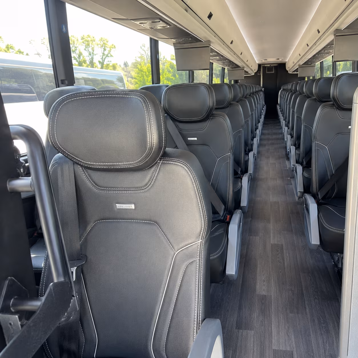 hawthorne 47 passenger charter bus interior