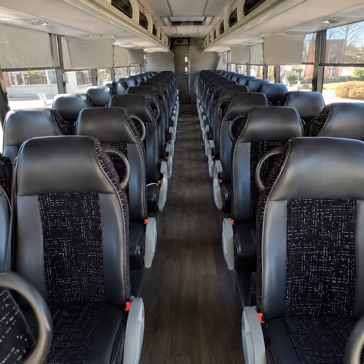 hawthorne 54 passenger charter bus inside
